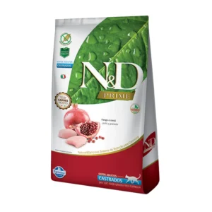 n&d prime gato adulto castrado pollo y granada 1,5kg