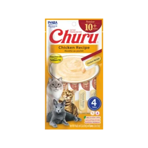 churu para gatos senior (+10) sabor pollo 14gr x 4 tubos