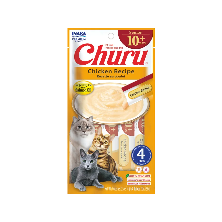 churu para gatos senior (+10) sabor pollo 14gr x 4 tubos churu para gatos senior (+10) sabor pollo 14gr x 4 tubos
