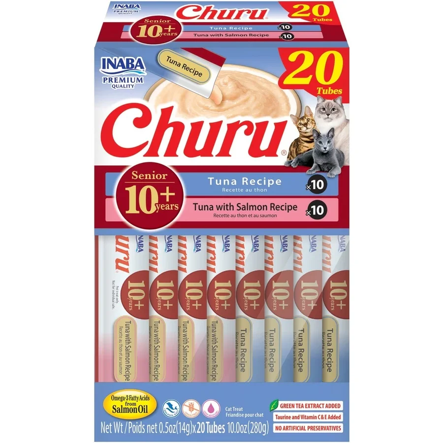 churu para gatos senior (+10) sabor atÚn y atÚn con salmÓn 14g x 20 un churu para gatos senior (+10) sabor atÚn y atÚn con salmÓn 14g x 20 un