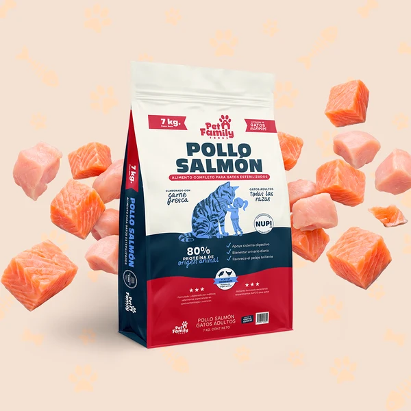alimento gato pet family pollo samÓn 7 kg alimento gato pet family pollo samÓn 7 kg