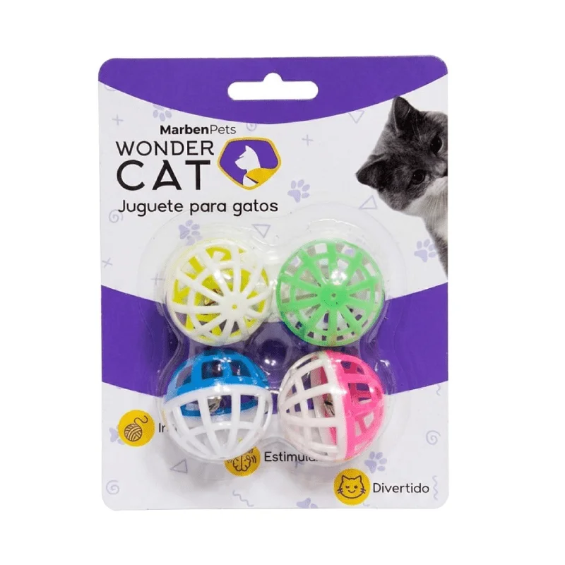 wonder cat juguete para gatos set 4 pelotas wonder cat juguete para gatos set 4 pelotas